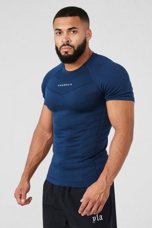 Young LA 475 Supervillain Compression Tees Dunkelblau | 8693-XVFRC
