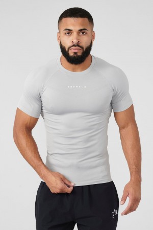 Young LA 475 Supervillain Compression Tees Hellgrau | 7136-UDWSJ