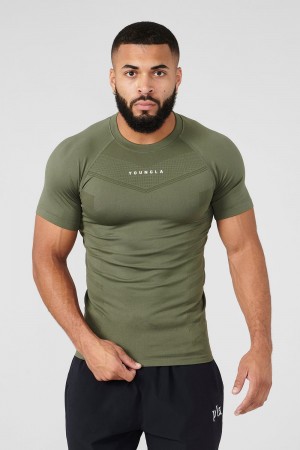 Young LA 475 Supervillain Compression Tees Olivgrün | 9357-SXCOJ