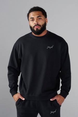 Young LA 5004 - Cloud Comfort Set - Crewneck Schwarz | 1384-ATBFL