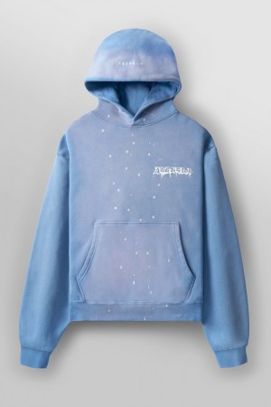 Young LA 5081 - Graffiti Hoodies Blau | 1603-HMNTO