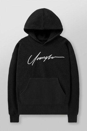 Young LA 524 - Reverse Terry Hoodies Schwarz | 1387-LMKIG