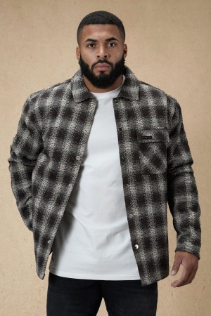 Young LA 556 High Profile Flannel Jacket Braun Weiß | 1397-OQXHI