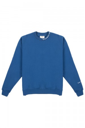 Young LA 557 Trademark Crewnecks Blau | 6581-FBXRQ