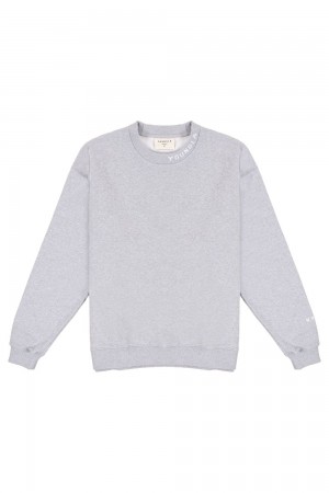 Young LA 557 Trademark Crewnecks Grau | 1039-CUEIN