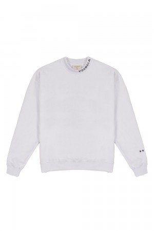 Young LA 557 Trademark Crewnecks Weiß | 8376-WUVJQ