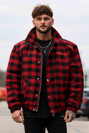Young LA 563 Kingpin Jackets Rot Schwarz | 1604-CZIDX