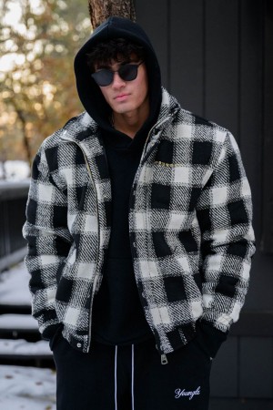 Young LA 563 Kingpin Jackets Schwarz Weiß | 5467-XSFGU