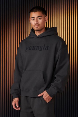Young LA 566 - Cloud 9 Hoodies Dunkelgrau | 3870-XCFPQ