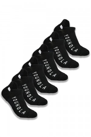Young LA 710 Performance Ankle Socks 3-Pack Schwarz | 9401-GYLAN