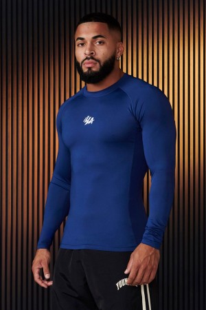 Young LA 802 - Speed Compression Longsleeves Dunkelblau | 0782-NKBJX