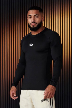 Young LA 802 - Speed Compression Longsleeves Schwarz | 8374-POCUJ