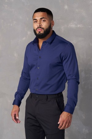 Young LA 803 - Formal Dress Shirts Navy | 2769-CMDYQ