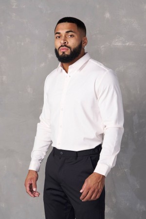 Young LA 803 - Formal Dress Shirts Weiß | 9210-NQRXC