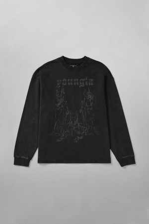 Young LA 804 For All The Dogs Longsleeves Schwarz | 8294-ZEUVC