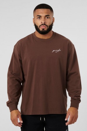 Young LA 805 Essential Longsleeves Dunkelbraun | 7039-ULMGY