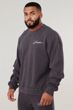 Young LA 807 Cozy Thermal Longsleeves Dunkelgrau | 2139-BMQIV