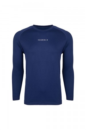 Young LA 823 New Gen Compression Longsleeves Dunkelblau | 6298-WZAQB