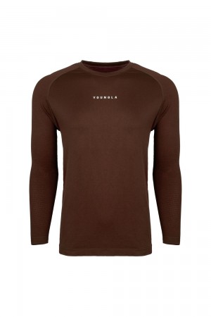 Young LA 823 New Gen Compression Longsleeves Dunkelbraun | 8756-SYVXR