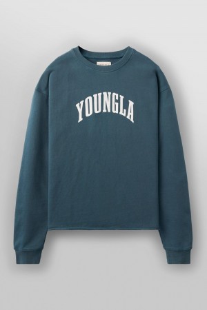 Young LA 826 - Uni Crewneck Blau | 5802-COWMK