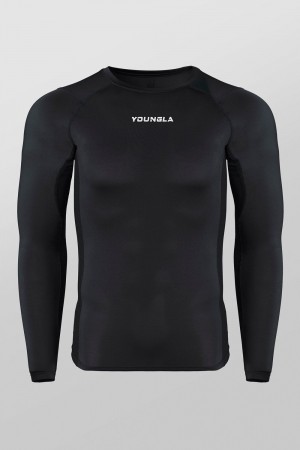 Young LA 830 - Flexfit Compression Longsleeves Schwarz | 4768-FMLOQ