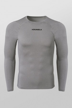 Young LA 830 - Flexfit Compression Longsleeves Grau | 7610-ZQWCL