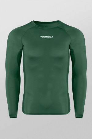 Young LA 830 - Flexfit Compression Longsleeves Grün | 4826-TAFEW