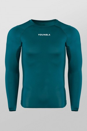Young LA 830 - Flexfit Compression Longsleeves Teal | 1504-CDSJR