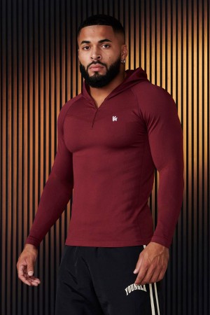 Young LA 832 - Supervillain Compression Hoodies Bordeaux | 3845-QVCIY
