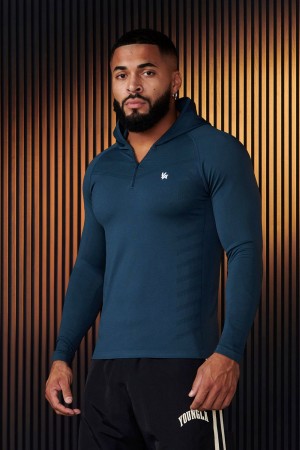 Young LA 832 - Supervillain Compression Hoodies Blau | 3768-JRMEL