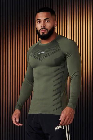 Young LA 833 - Superhero Compression Longsleeves Olivgrün | 8564-CPTMV
