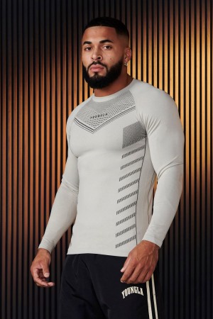 Young LA 833 - Superhero Compression Longsleeves Grau | 9537-JSRAM