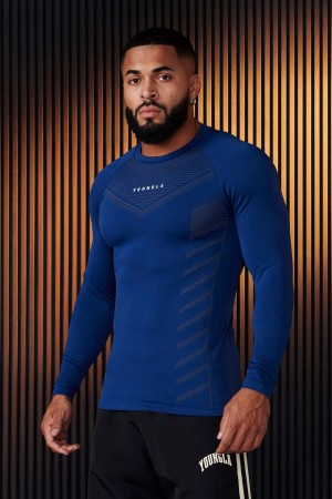 Young LA 833 - Superhero Compression Longsleeves Blau | 4780-EPMRK