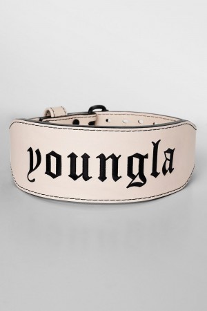 Young LA 902 - 8mm Leather Belts Beige | 6270-RFNMV