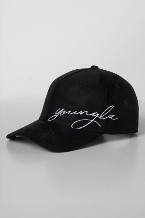 Young LA 937 - Suede Signature Hats Schwarz | 5407-GHMRZ