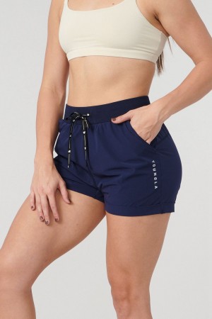 Young LA W104 Velocity Running Shorts Navy | 4062-KOJTU