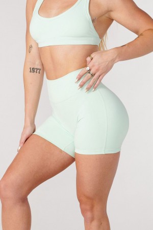 Young LA W112 Effortless Biker Shorts Türkis | 4789-NCTLX