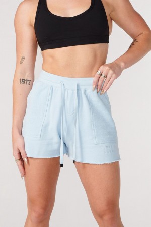Young LA W114 Reversed Terry Shorts Blau | 8150-HXKWL