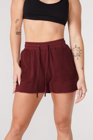 Young LA W114 Reversed Terry Shorts Bordeaux | 2759-AKBIZ