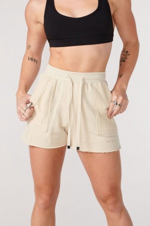 Young LA W114 Reversed Terry Shorts Weiß | 5461-JCNXU