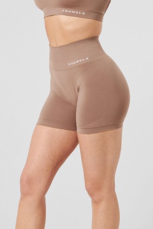 Young LA W120 - Core Seamless Shorts Khaki | 3590-THSMB