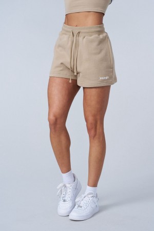 Young LA W142 - Love Sets - Terry Shorts Khaki | 3820-NVWOF