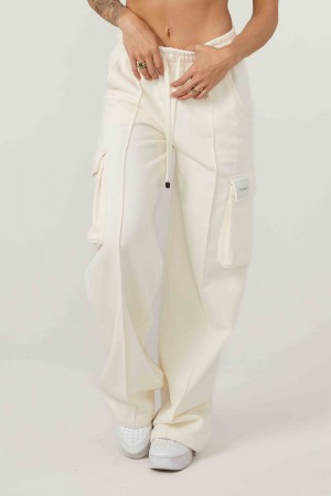 Young LA W216 - Cargo Fleece Joggers Weiß | 8619-SGFTY