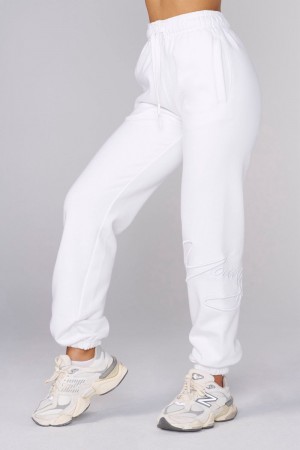 Young LA W246 Signature Joggers Weiß | 1537-BQYKD