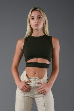 Young LA W302 Sash Tank Top Schwarz | 7694-ZXDFE