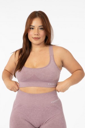 Young LA W308 Seamless Sports Bra Lila | 0137-AOWRB
