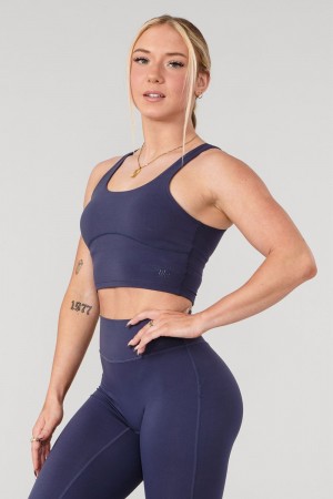 Young LA W309 Level-Up Sports Bra Navy | 8345-RYHNJ