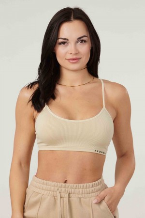 Young LA W316 Ribbed Sports Bra Weiß | 1305-IYQRD