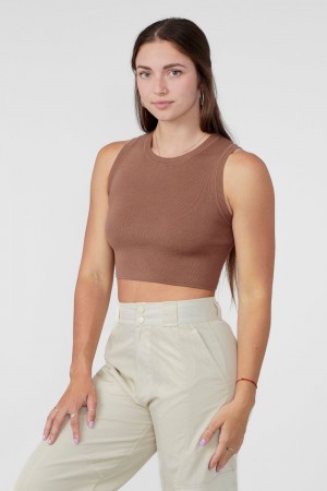 Young LA W317 Knit Tank Braun | 2697-RKNLY