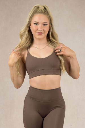 Young LA W319 - Asana Sports Bra Khaki | 8461-GWTVI